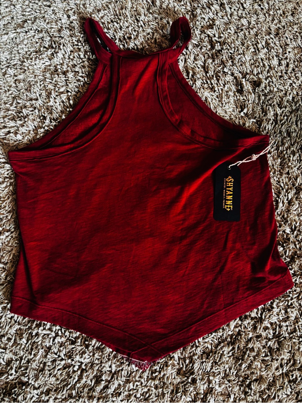 Shyanne Red Bandana Print Halter Tank Top - Picture 2 of 4